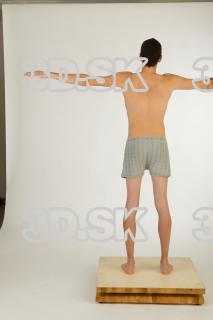 Whole body nude modeling t pose of Willard in underwear…